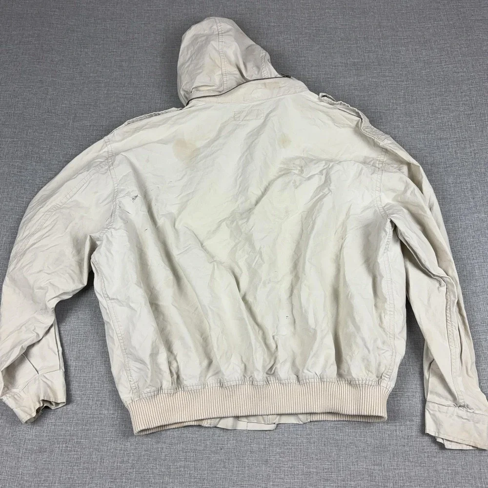 Vintage Banana Republic Jacket Mens Large Cotton Hooded Safari Windbreaker 80s